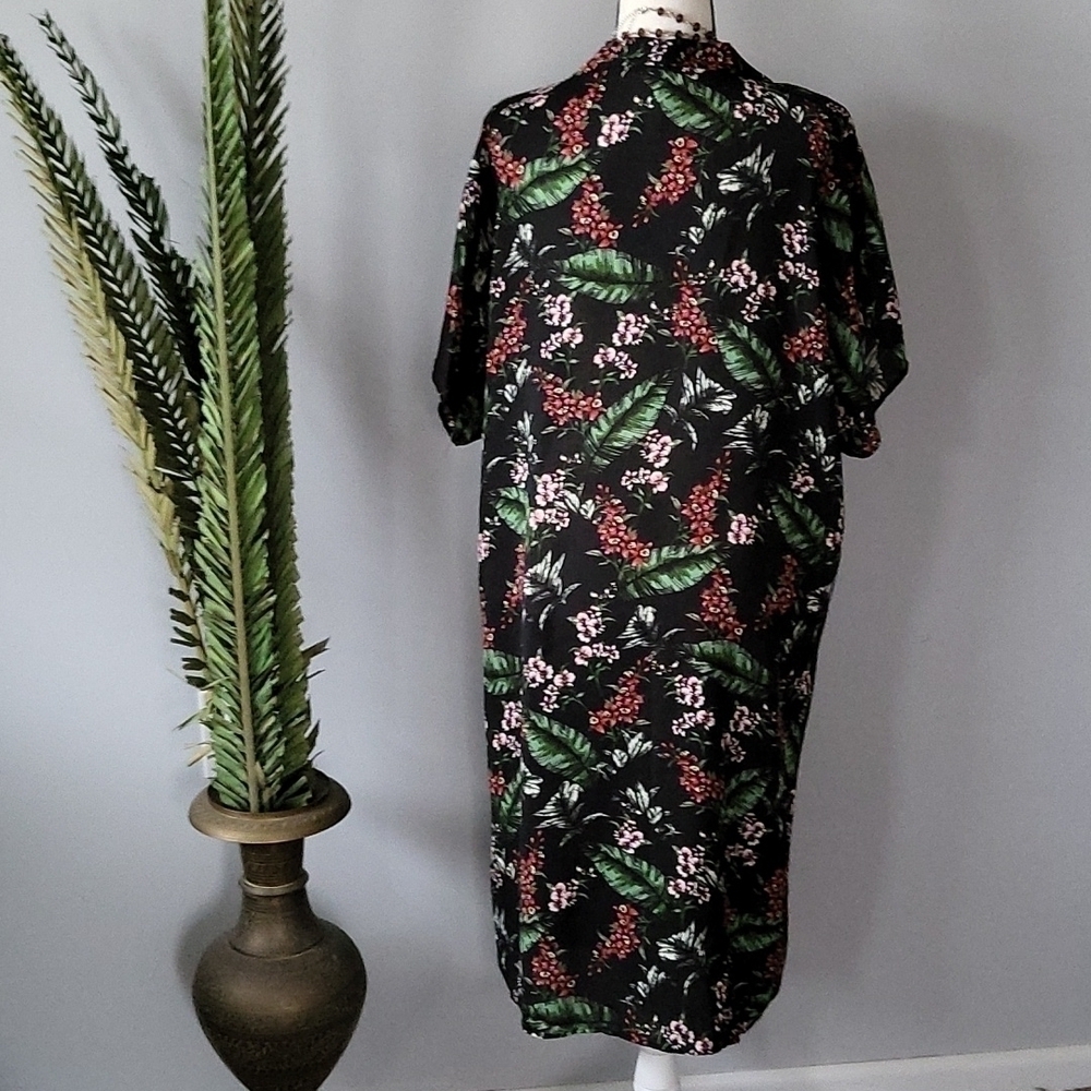 Cherry on Top tropical print short sleeve kimono/duster - Picture 2 of 8